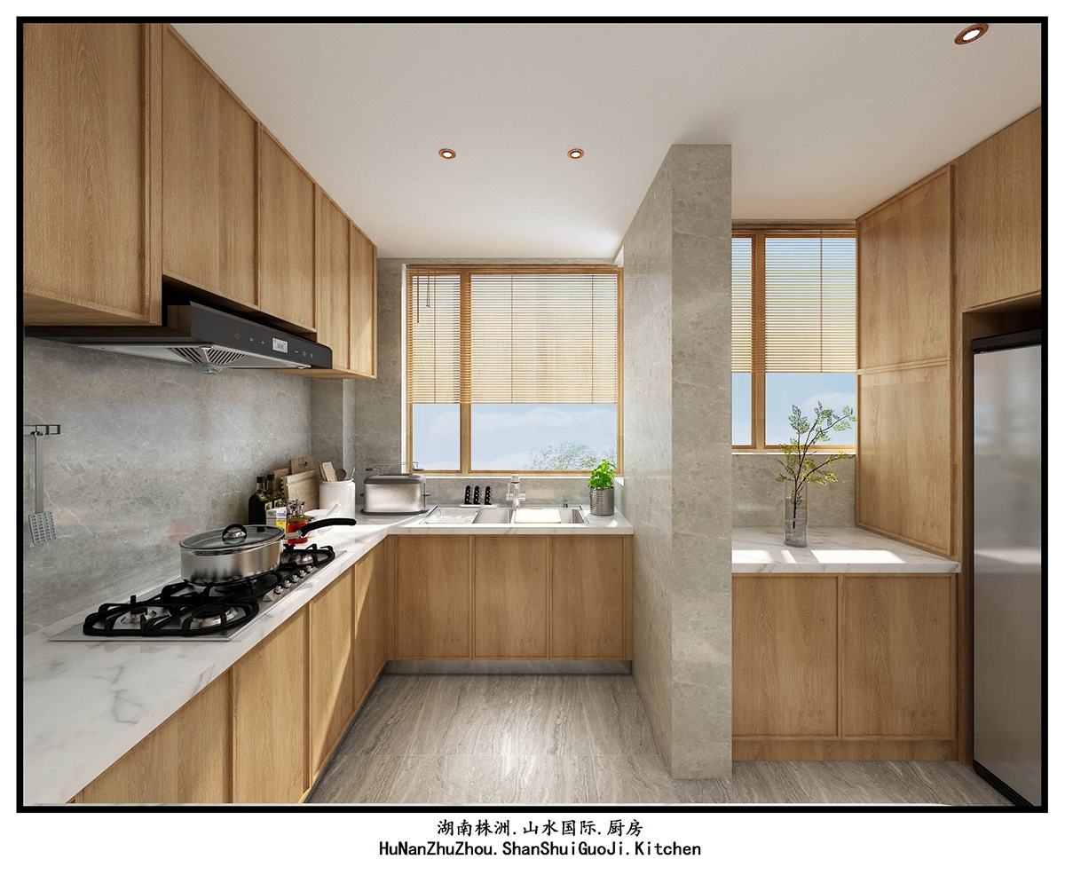 山水國際160㎡復合寫意四居室 裝修案例效果圖-6