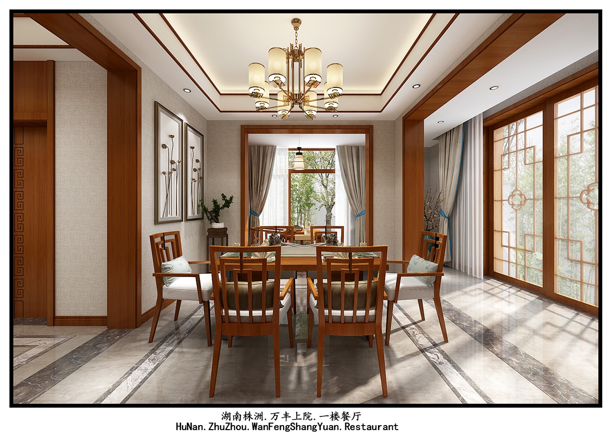 萬豐上院湖韻380㎡復合寫意別墅 裝修案例效果圖-5