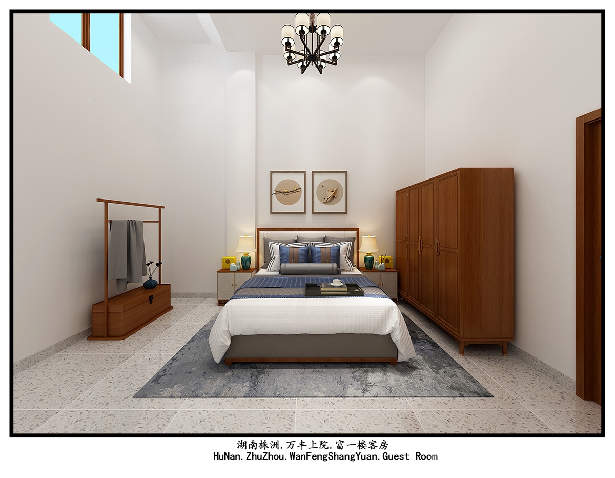 萬豐上院湖韻380㎡復合寫意別墅 裝修案例效果圖-16