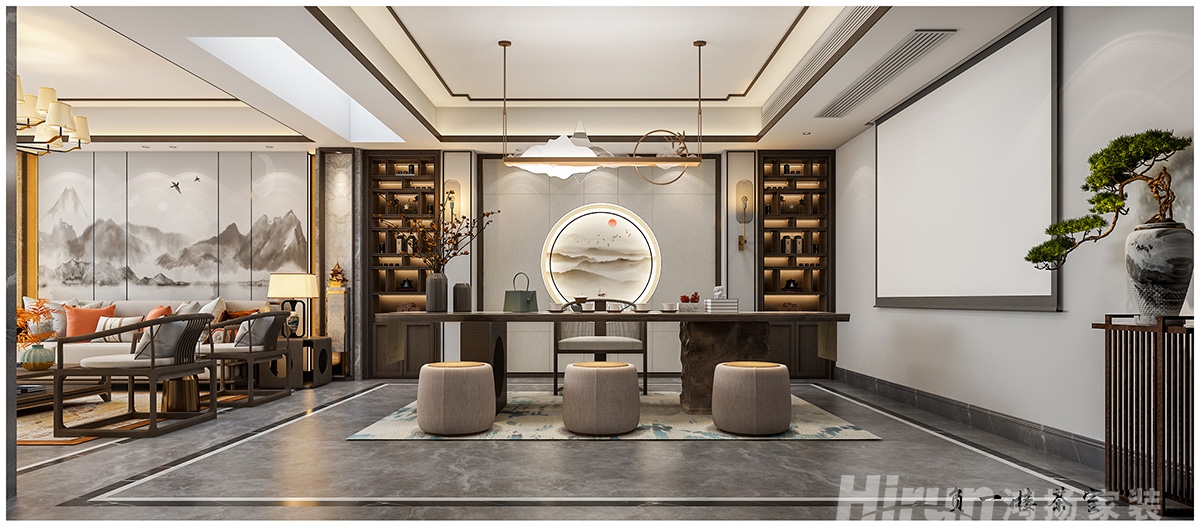 萬豐上院湖韻380㎡意境東方別墅 裝修案例效果圖-11