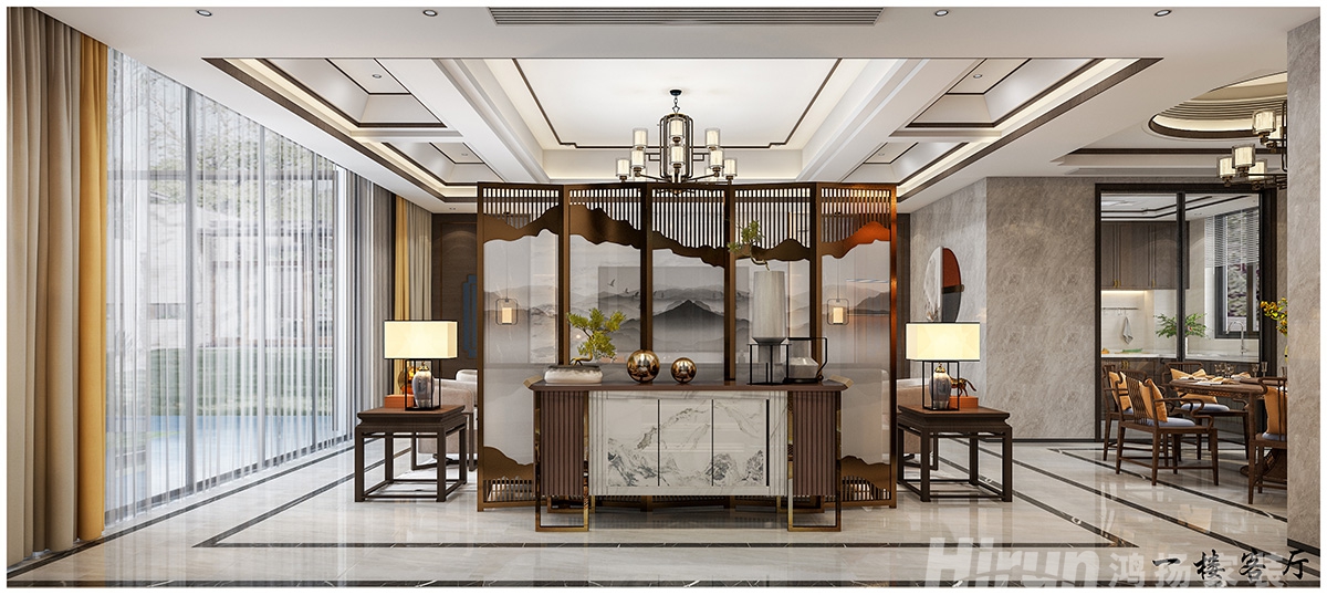 萬豐上院湖韻380㎡意境東方別墅 裝修案例效果圖-8