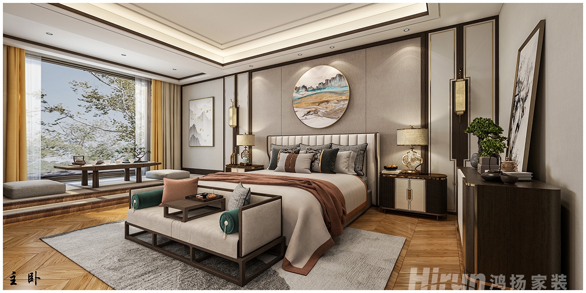 萬豐上院湖韻380㎡意境東方別墅 裝修案例效果圖-16
