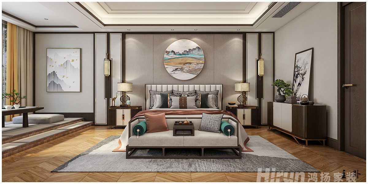 萬豐上院湖韻380㎡意境東方別墅 裝修案例效果圖-15