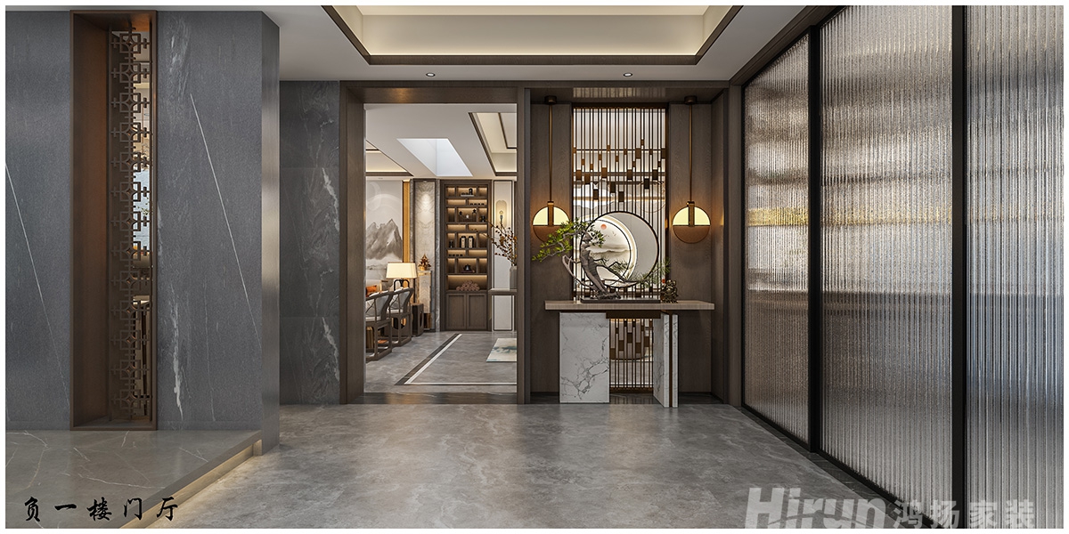 萬豐上院湖韻380㎡意境東方別墅 裝修案例效果圖-3