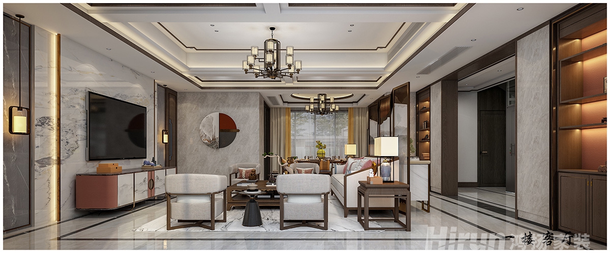 萬豐上院湖韻380㎡意境東方別墅 裝修案例效果圖-9