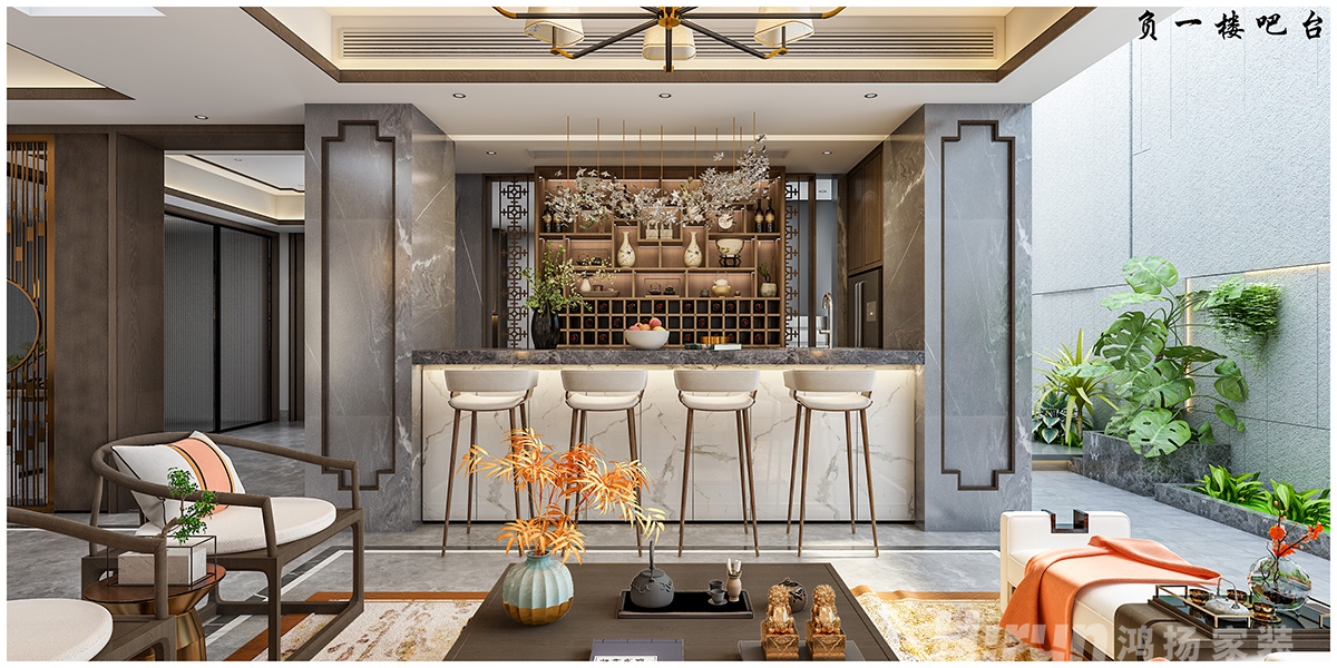 萬豐上院湖韻380㎡意境東方別墅 裝修案例效果圖-17