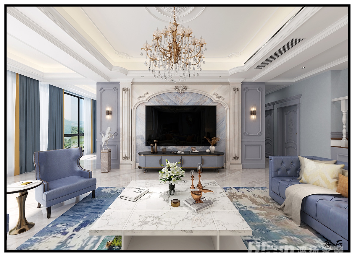 萬豐上院湖韻450㎡新裝飾主義別墅 裝修案例效果圖-3