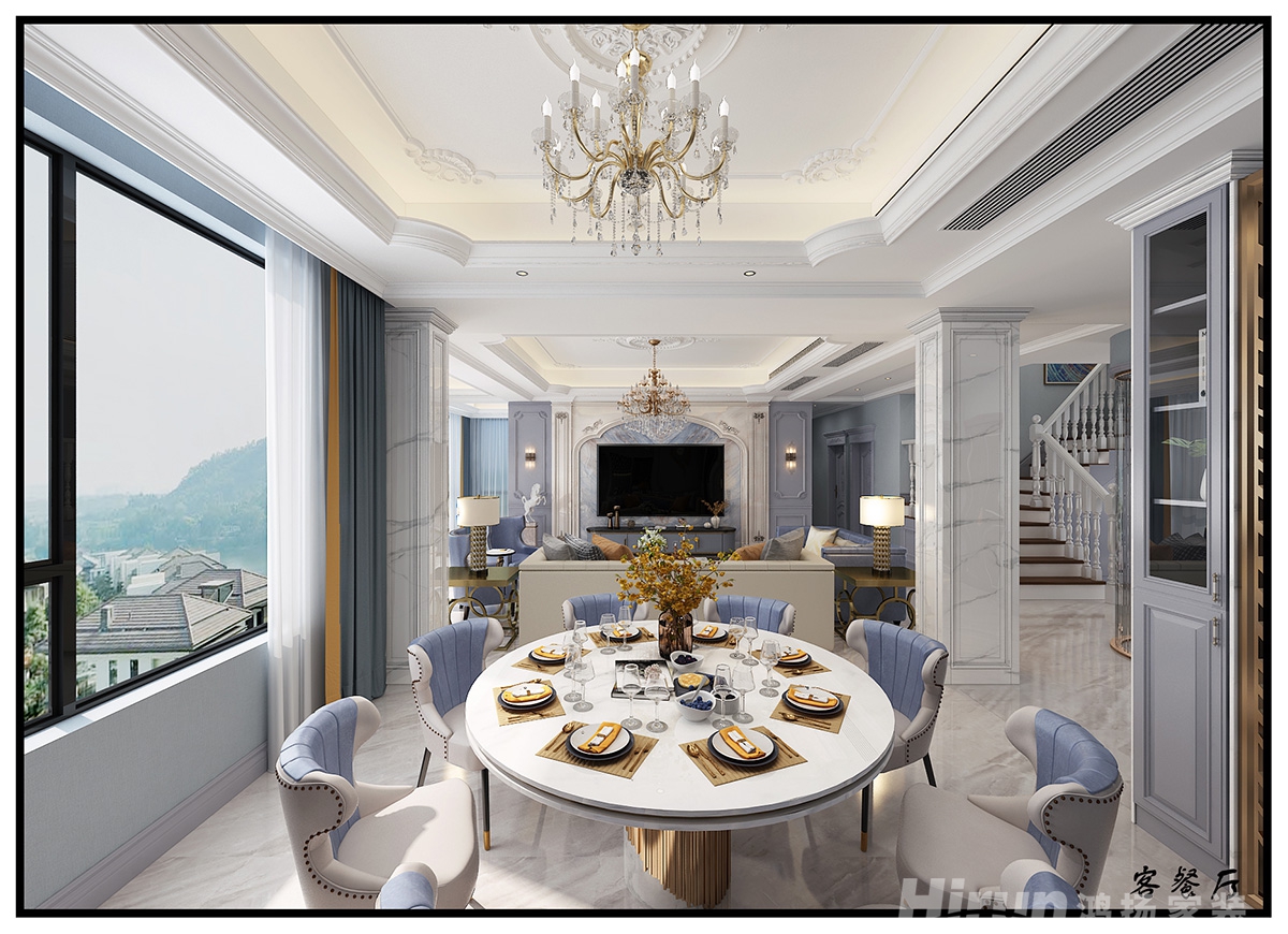 萬豐上院湖韻450㎡新裝飾主義別墅 裝修案例效果圖-7