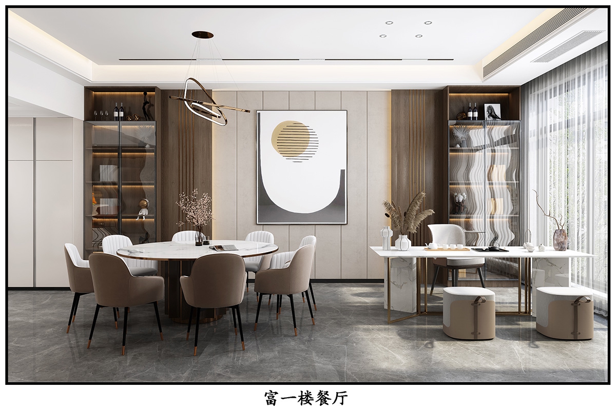 奧園廣場(chǎng)450㎡雅致現(xiàn)代別墅 裝修案例效果圖-11