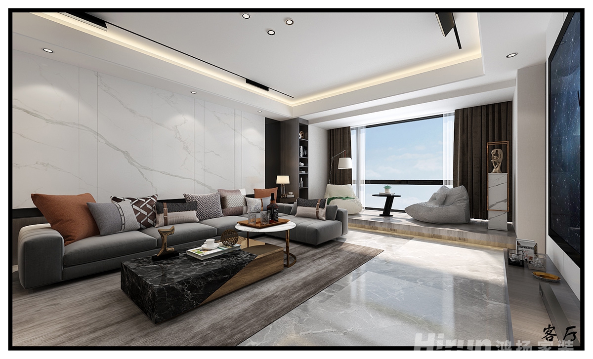 奧園神農(nóng)養(yǎng)生城180㎡雅致現(xiàn)代大平層 裝修案例效果圖-7