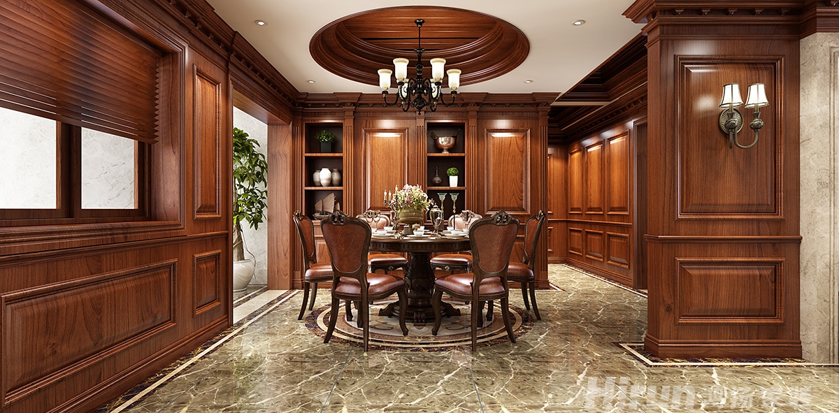 觀沙嘉苑320㎡歐美香頌別墅 裝修案例效果圖-2