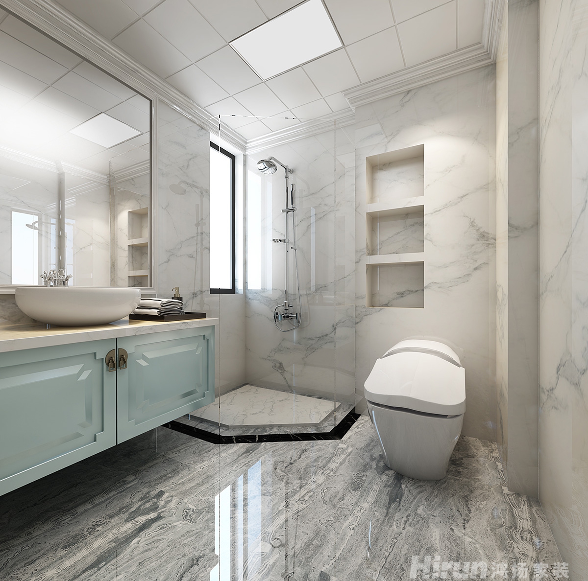 觀沙嘉苑320㎡歐美香頌別墅 裝修案例效果圖-8