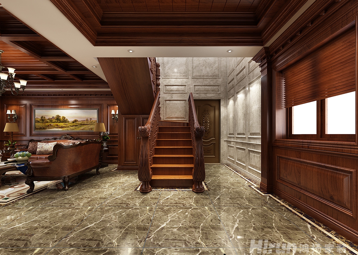 觀沙嘉苑320㎡歐美香頌別墅 裝修案例效果圖-9