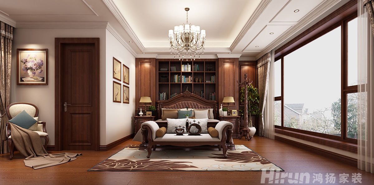 萬科西街庭院400㎡歐美香頌別墅 裝修案例效果圖-7