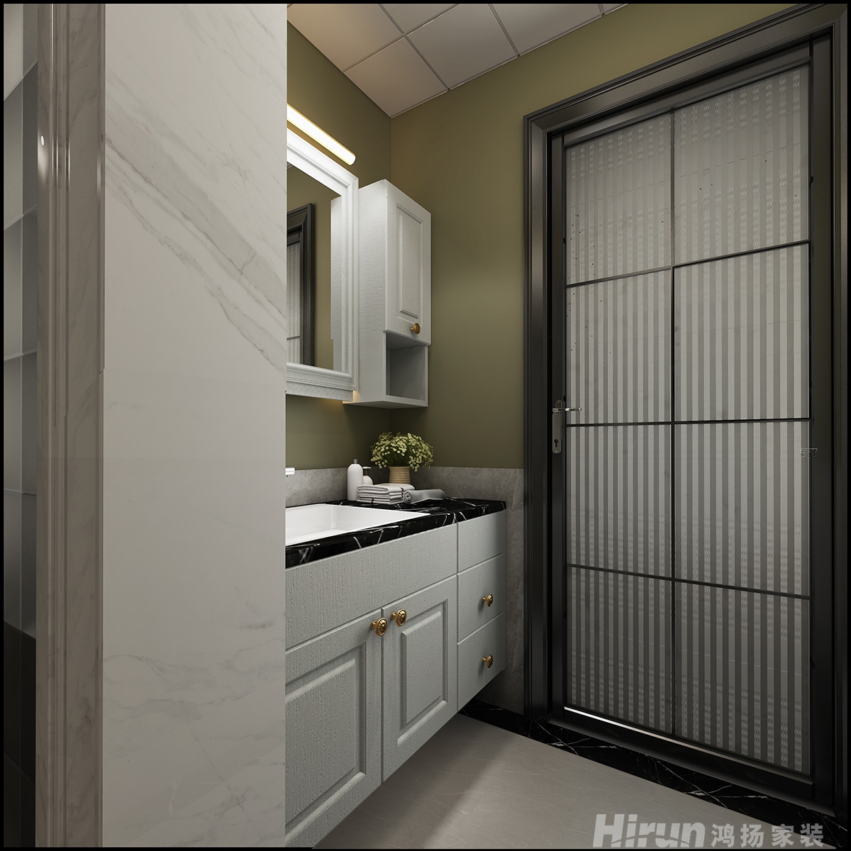 中天恒基萊茵小鎮130㎡輕歐簡美三居室 裝修案例效果圖-8