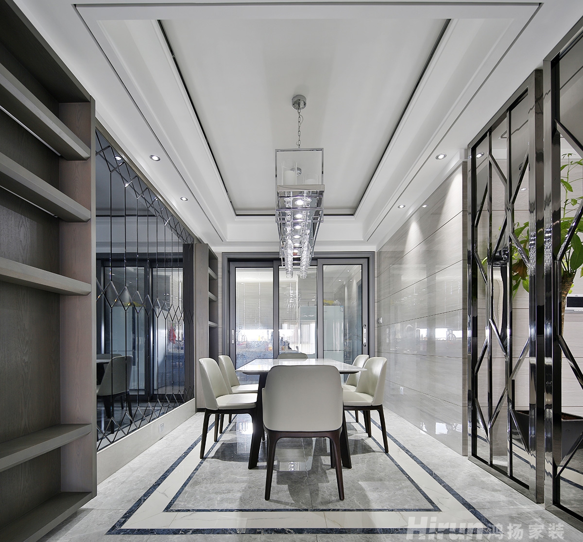 東部美的城200㎡雅致現代四居室 裝修案例實景圖-1