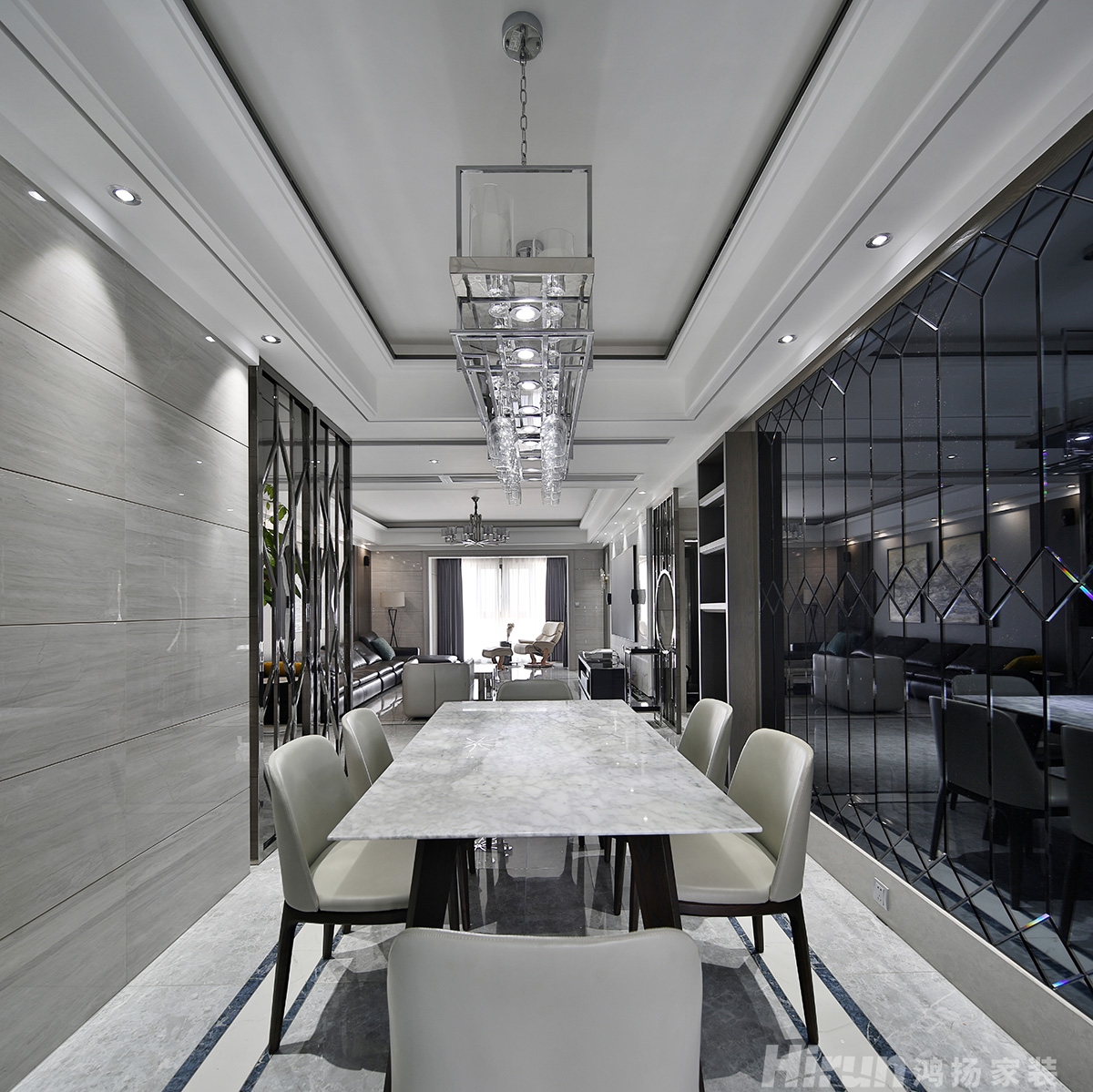 東部美的城200㎡雅致現代四居室 裝修案例實景圖-9