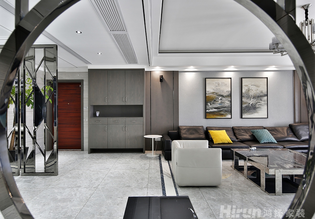 東部美的城200㎡雅致現代四居室 裝修案例實景圖-3