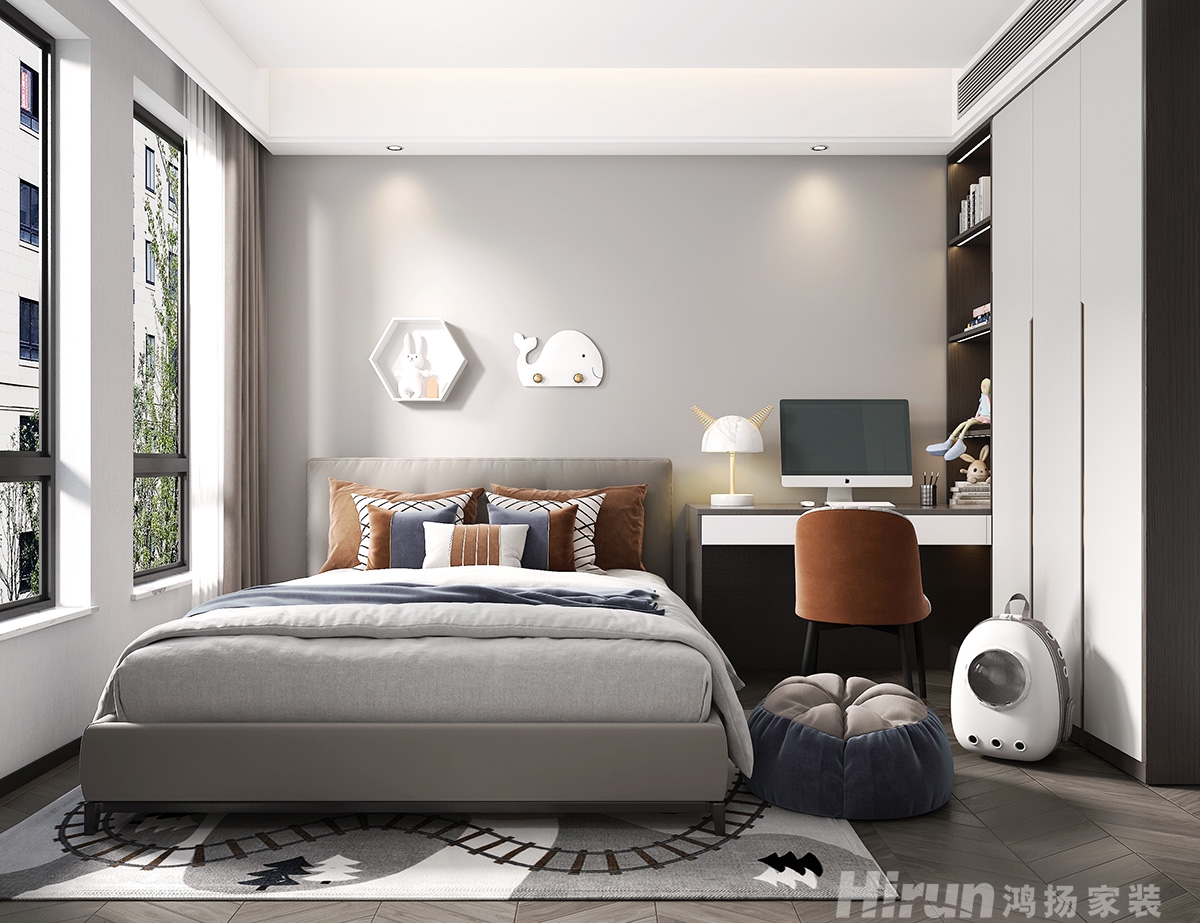 湘銀星城130㎡雅致現代三居室 裝修案例效果圖-7