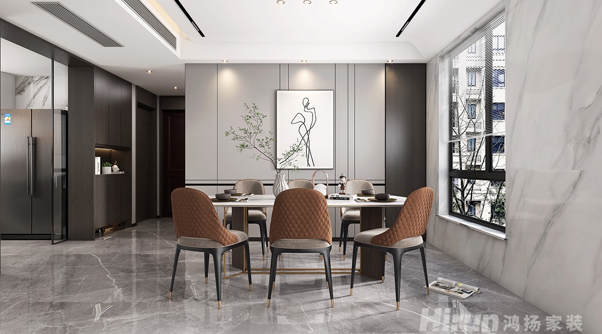 湘銀星城130㎡雅致現代三居室 裝修案例效果圖-2