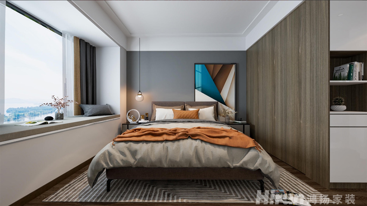 玫瑰園121㎡雅致現代三居室 裝修案例效果圖-5