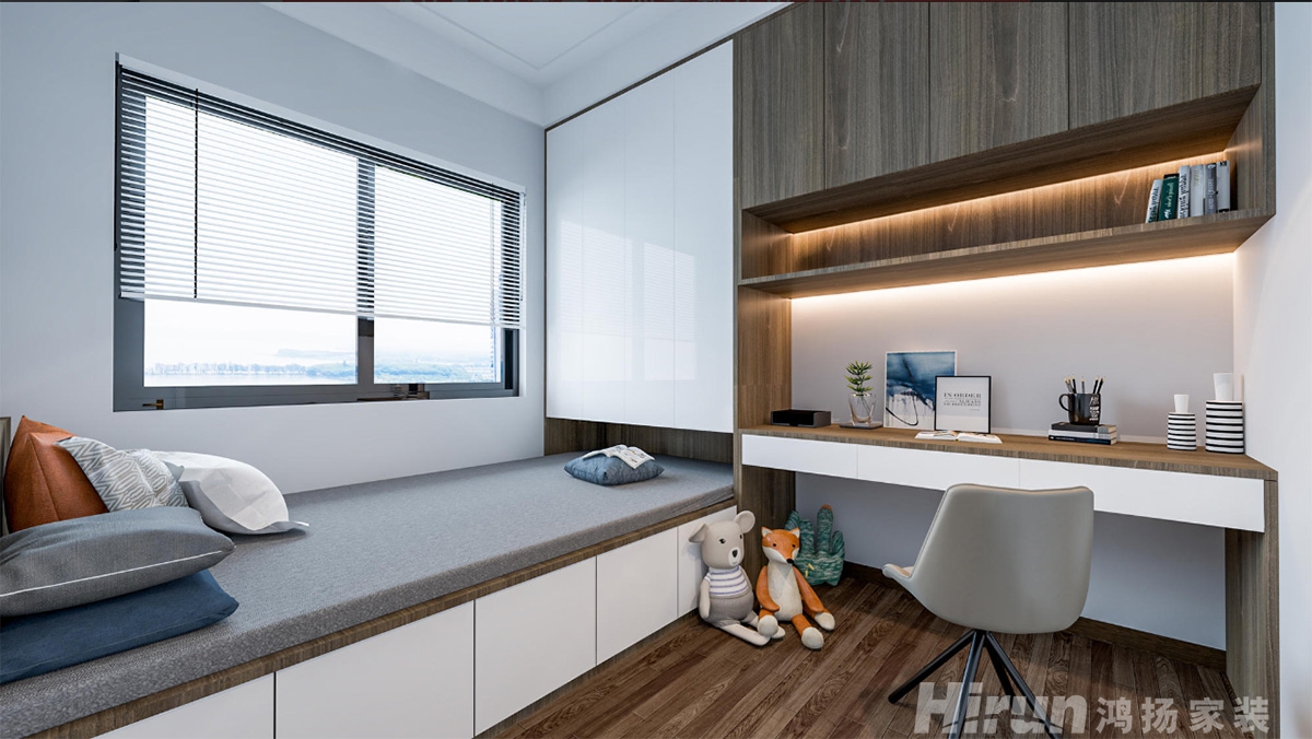 玫瑰園121㎡雅致現代三居室 裝修案例效果圖-8