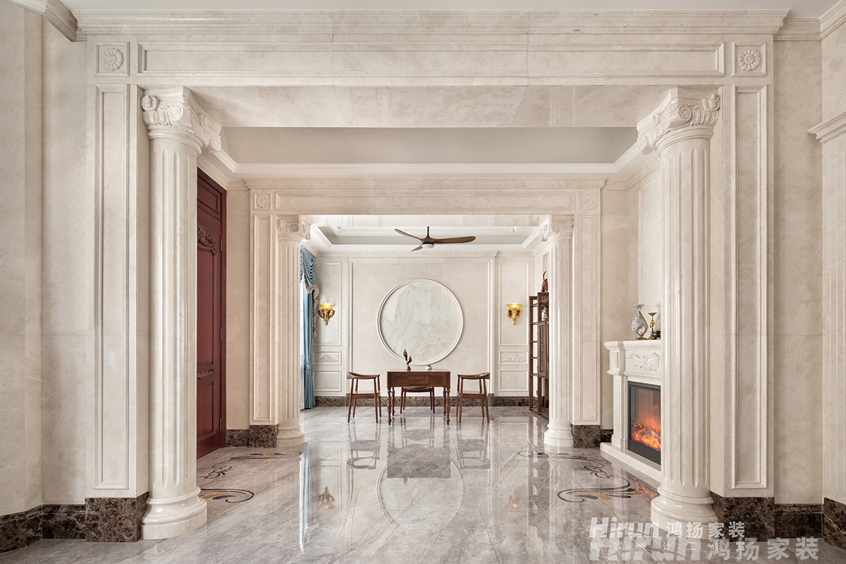 建宸壹號公館400㎡輕歐簡美別墅 裝修案例實景圖-5