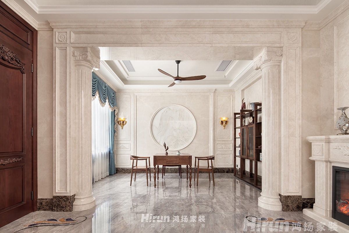 建宸壹號公館400㎡輕歐簡美別墅 裝修案例實景圖-4