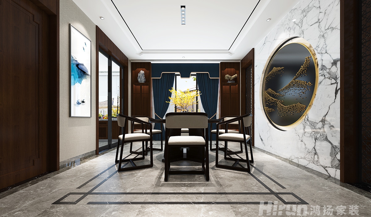 攸縣自建別墅450㎡復(fù)合寫意別墅 裝修案例效果圖-7