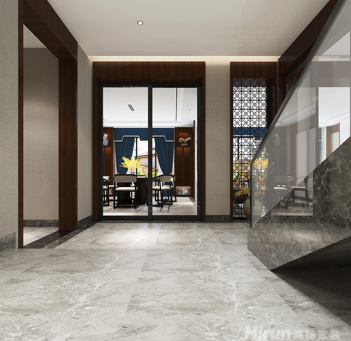 攸縣自建別墅450㎡復(fù)合寫意別墅 裝修案例效果圖-6