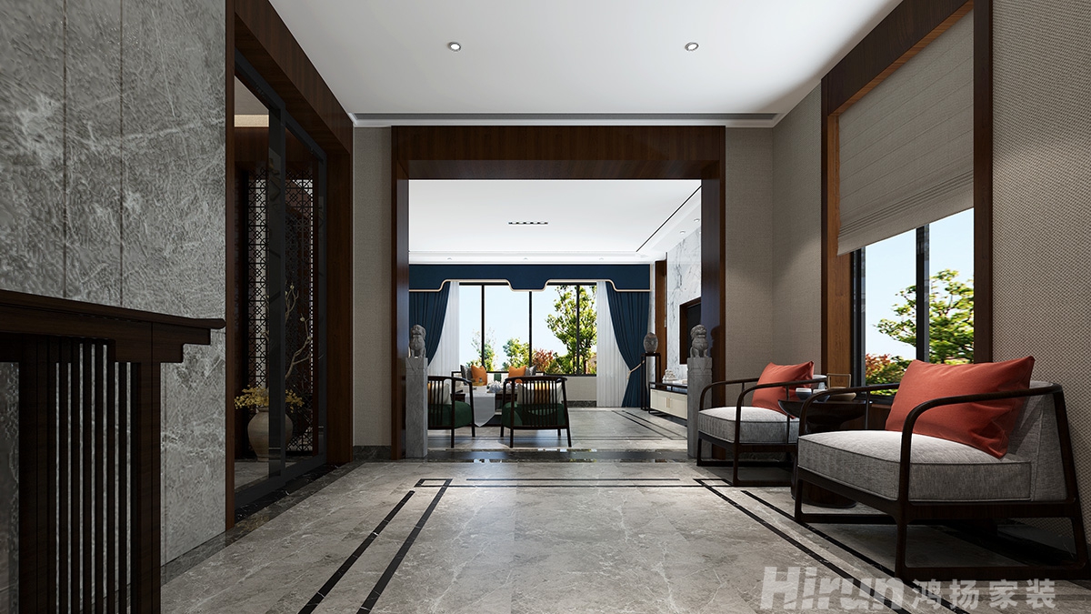 攸縣自建別墅450㎡復(fù)合寫意別墅 裝修案例效果圖-1