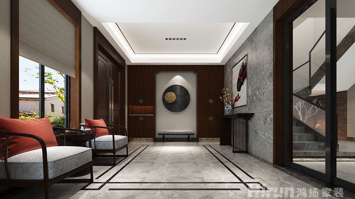 攸縣自建別墅450㎡復(fù)合寫意別墅 裝修案例效果圖-3