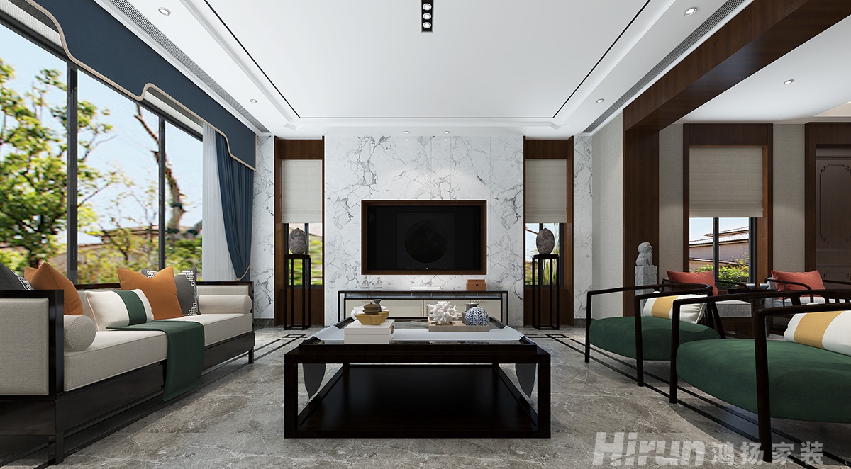 攸縣自建別墅450㎡復(fù)合寫意別墅 裝修案例效果圖-2