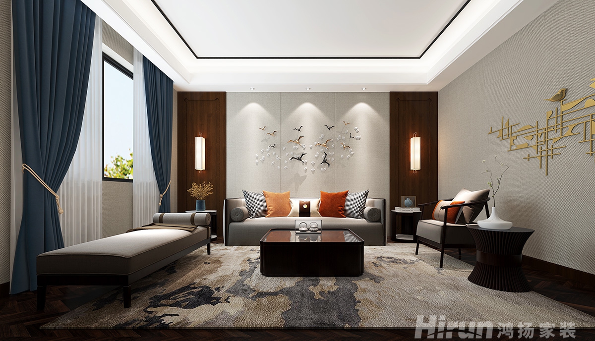 攸縣自建別墅450㎡復(fù)合寫意別墅 裝修案例效果圖-2