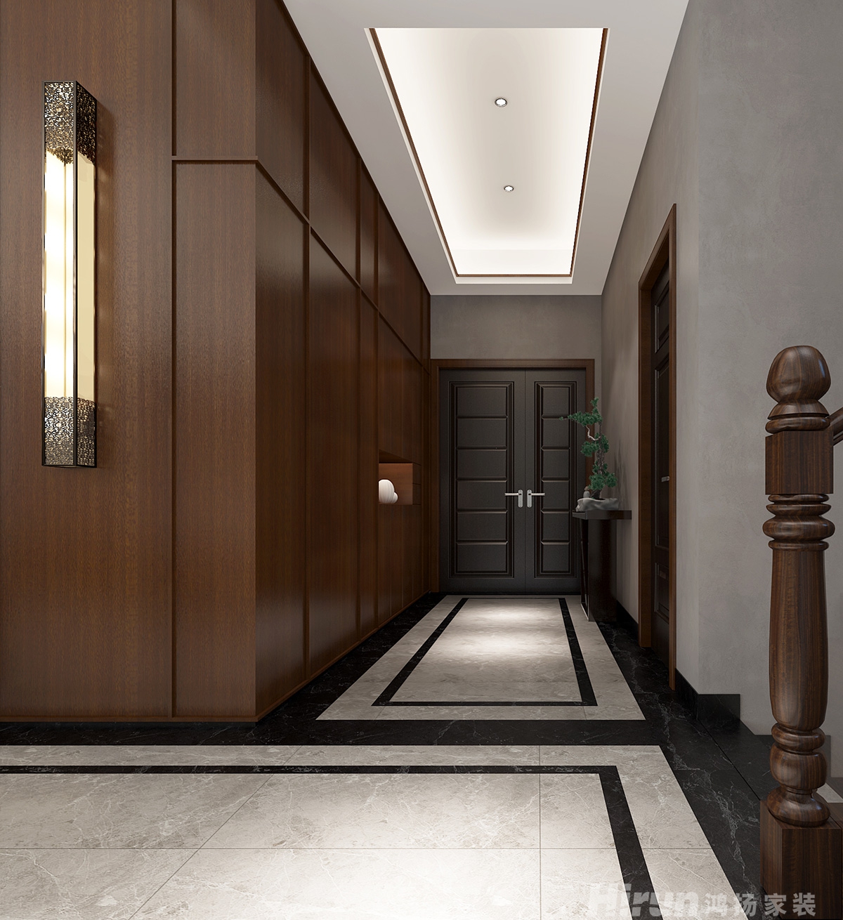 珠江花園400㎡復(fù)合寫意別墅 裝修案例效果圖-4