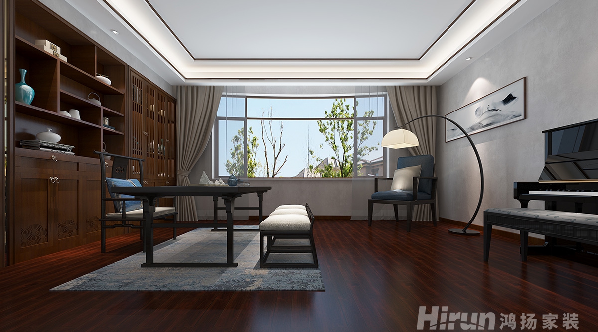 珠江花園400㎡復(fù)合寫意別墅 裝修案例效果圖-9