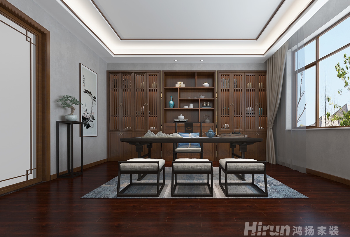 珠江花園400㎡復(fù)合寫意別墅 裝修案例效果圖-10