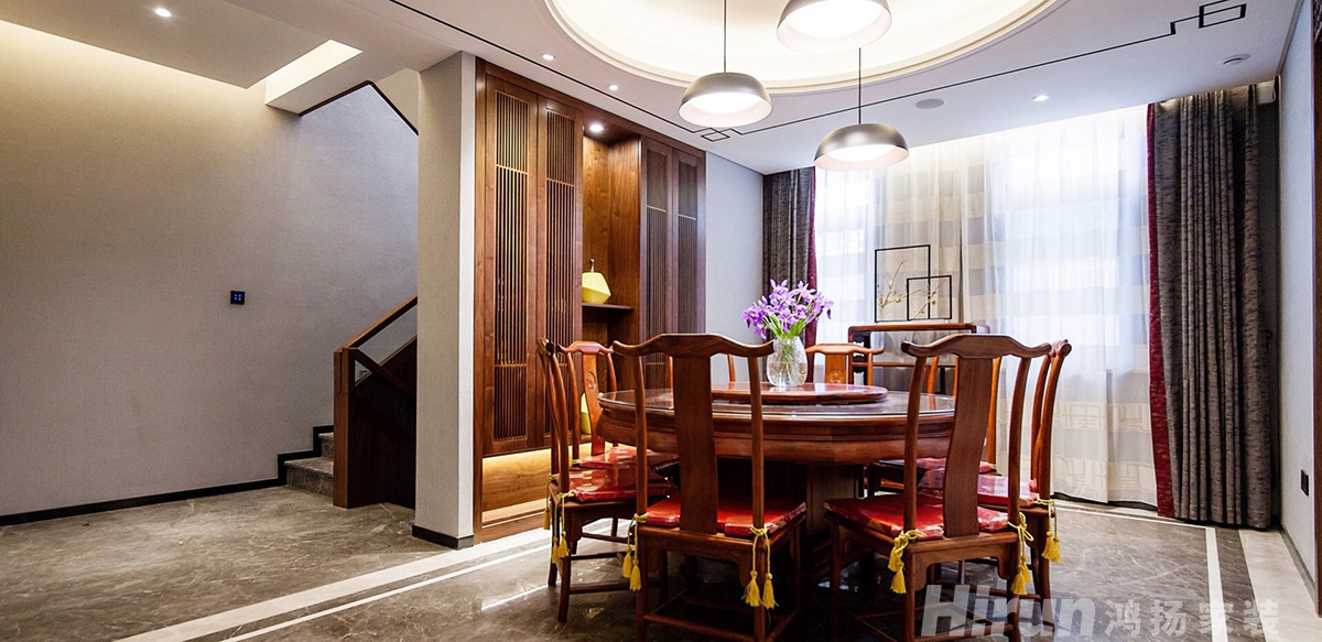 株洲碧桂園400㎡寫意木構別墅 裝修案例實景圖-2