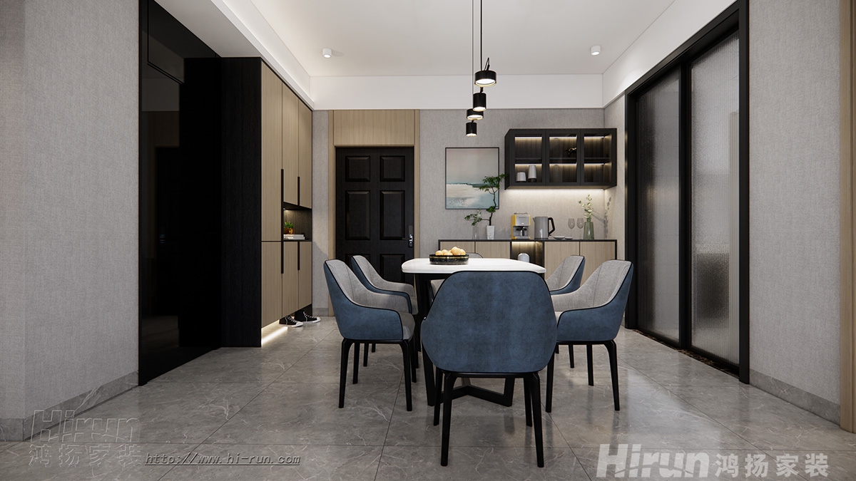 中泰財富湘江120㎡雅致現代三居室 裝修案例效果圖-5