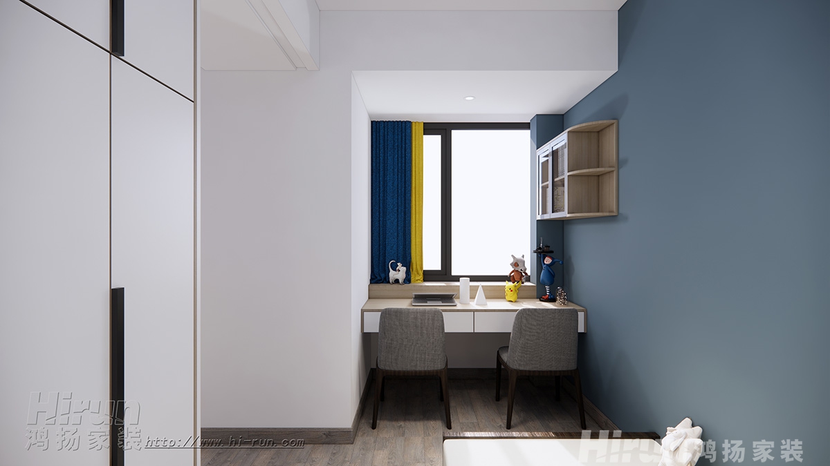 中泰財富湘江120㎡雅致現代三居室 裝修案例效果圖-10