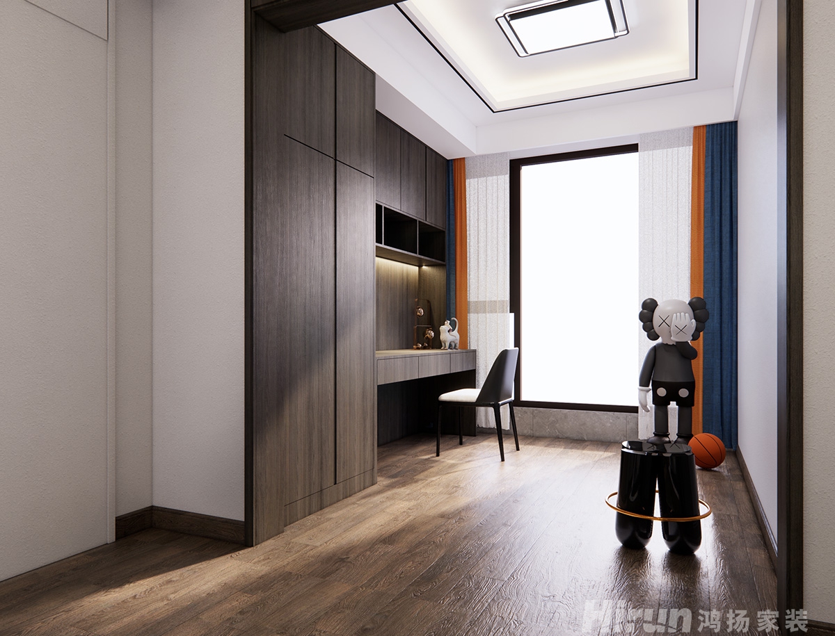 株洲碧桂園200㎡復合寫意三居室 裝修案例效果圖-8