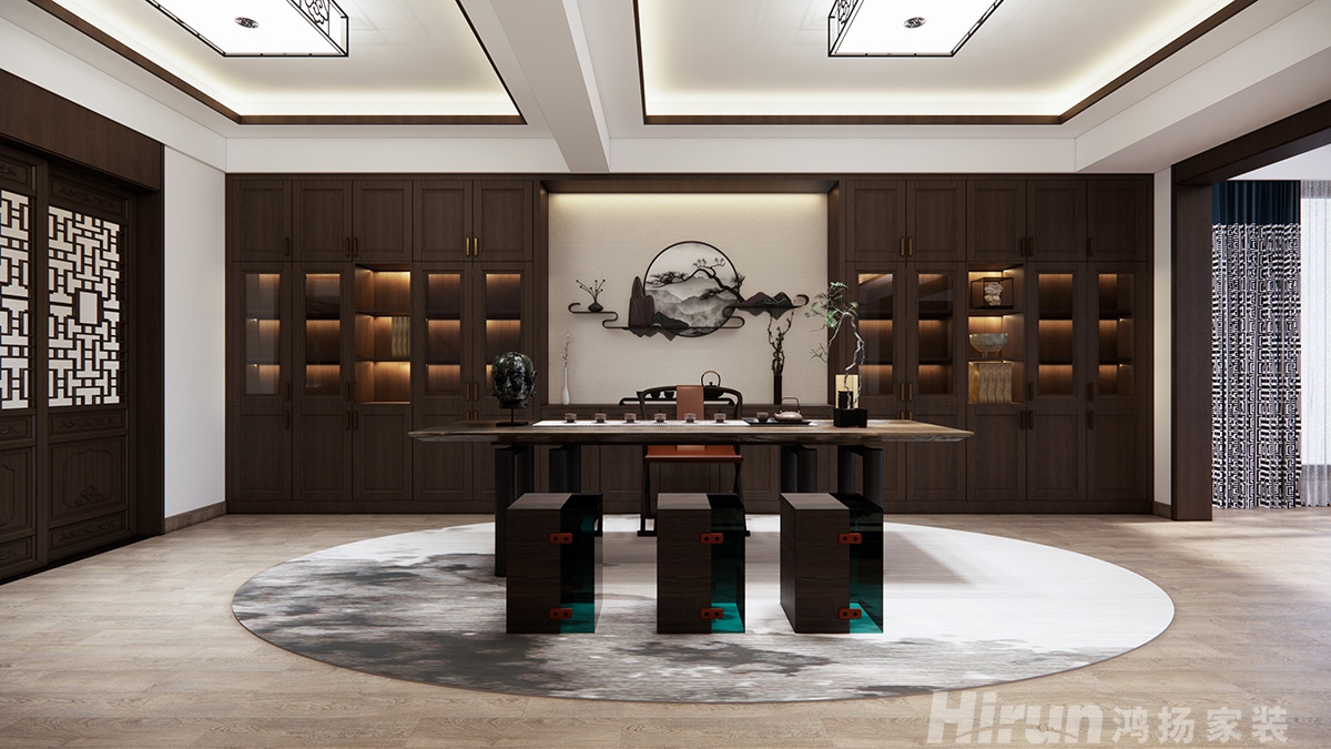 株洲碧桂園200㎡復合寫意三居室 裝修案例效果圖-2