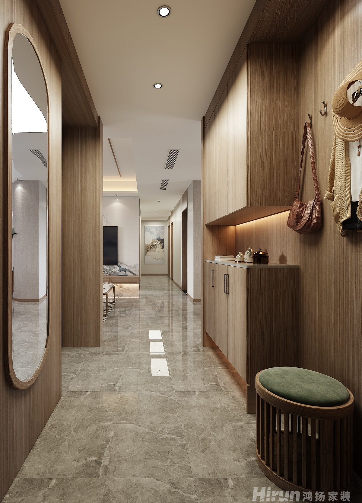 津楓庭院160㎡復(fù)合寫意四居室 裝修案例效果圖-3