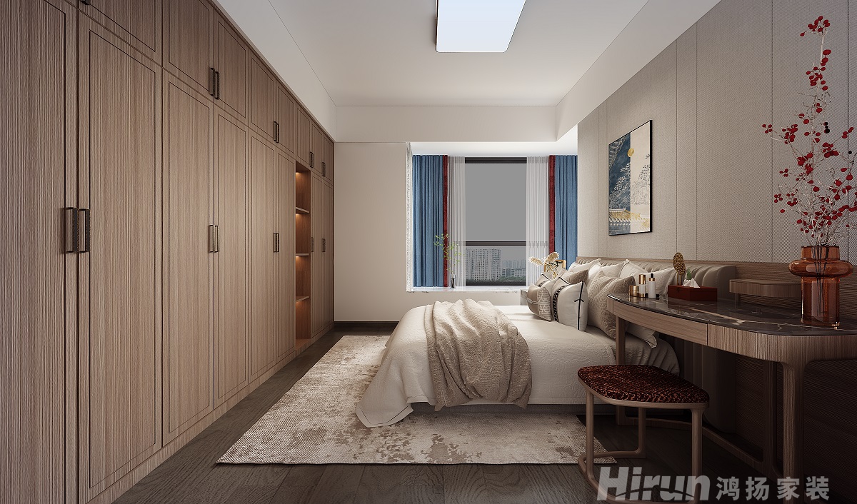 津楓庭院160㎡復(fù)合寫意四居室 裝修案例效果圖-5