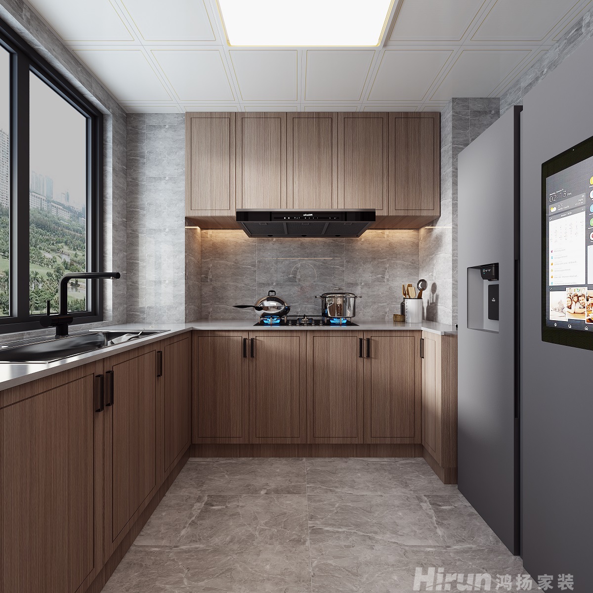 津楓庭院160㎡復(fù)合寫意四居室 裝修案例效果圖-6