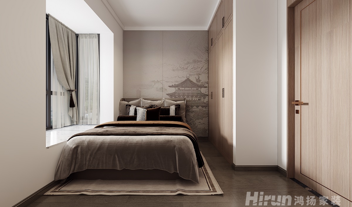 津楓庭院160㎡復(fù)合寫意四居室 裝修案例效果圖-11