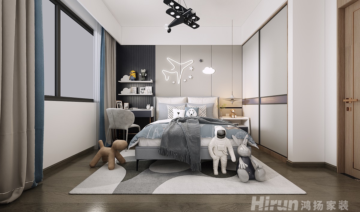 津楓庭院160㎡復(fù)合寫意四居室 裝修案例效果圖-8