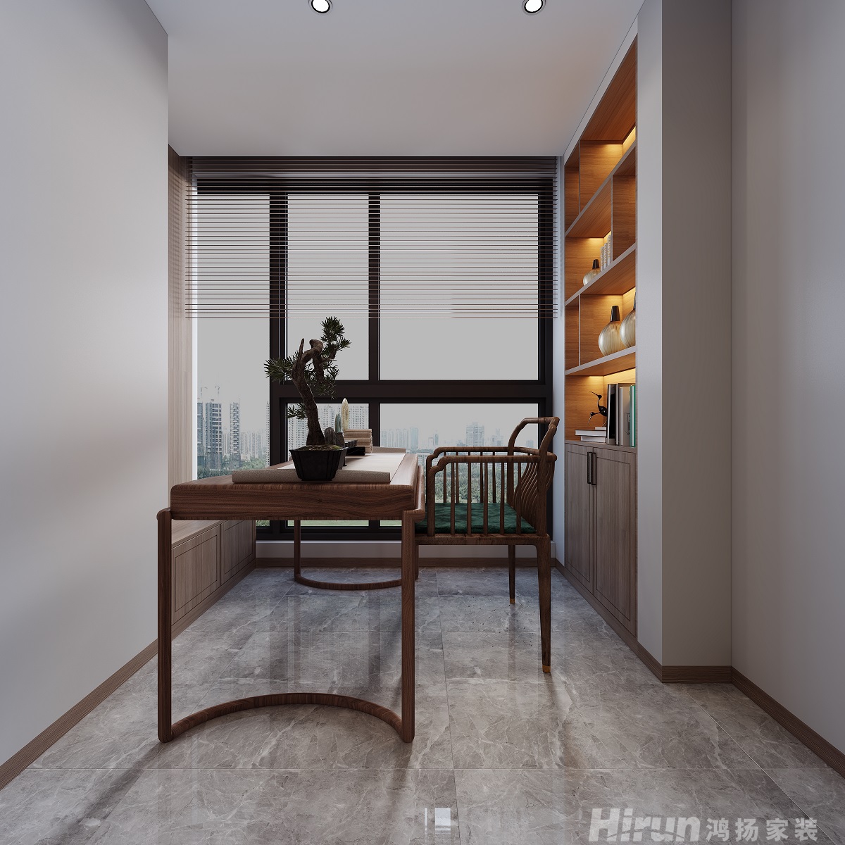 津楓庭院160㎡復(fù)合寫意四居室 裝修案例效果圖-7