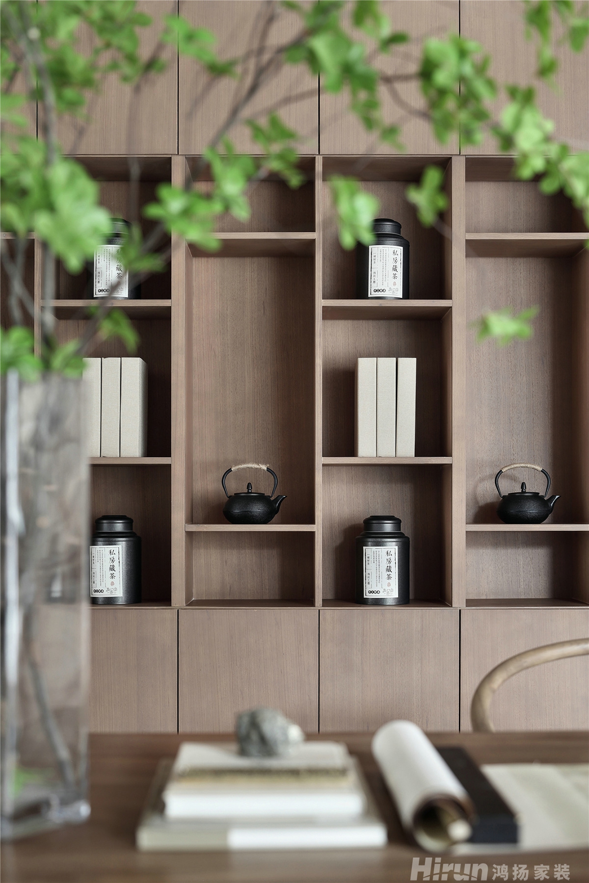 茶室180㎡復(fù)合寫意會所 裝修案例效果圖-1