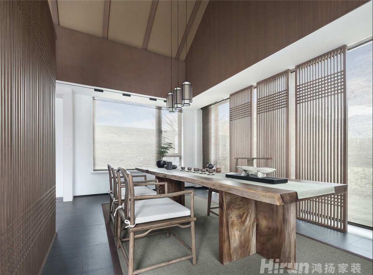 茶室180㎡復(fù)合寫意會所 裝修案例效果圖-6